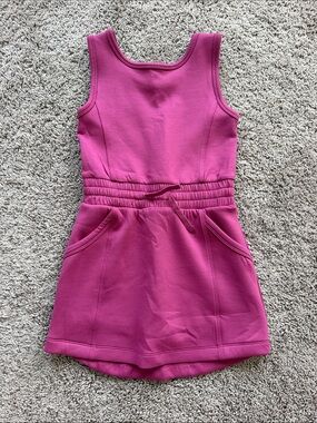 Girl's Fuchsia Tank Dress with Elastic Drawstring Waist